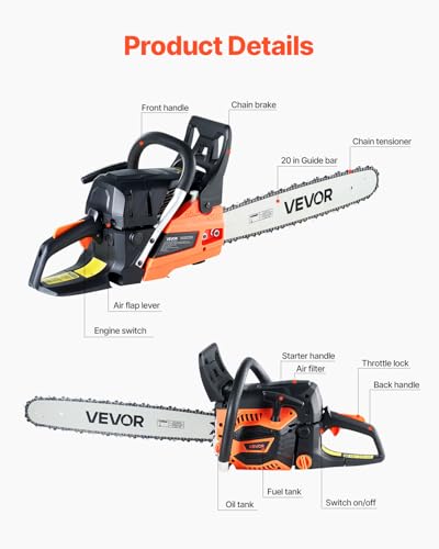 VEVOR 20-inch 62CC Gas Chainsaw