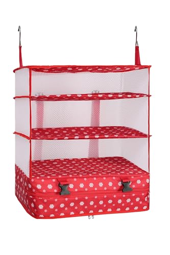 ELEZAY Cubes de rangement à suspendre portables pour placard, étagères de voyage, organiseurs de vêtements de compression pour bagages à main, valise avec matériau perforé respirant, XL