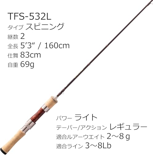 トラウトフィールド TROUTFIELD TFS-532L ネイティブトラウト 釣竿 釣り竿 トラウトロッド 2ピース [並行輸入品] 2枚目