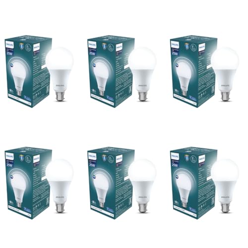 Image of Philips 25W Motion Sensor LED Bulb | Cool White 6500K | B22 Base | Auto On /Off Sensor Light | Energy Efficient & Hands-Free Lighting | Pack of 6