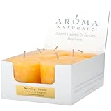 Aroma Naturals Votive Candles Essential Oil Orange Scented, Lavender and Tangerine, 6 Count