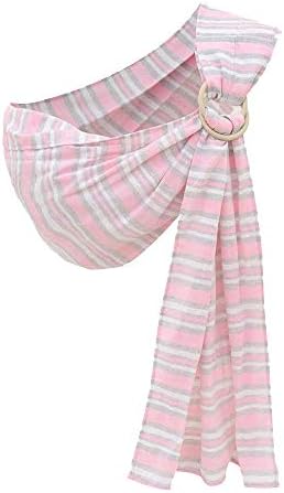 Cuby Ring Sling Baby Wrap Carrier for Infants and Newborns,Breastfeeding Privacy (Pink Stripe)