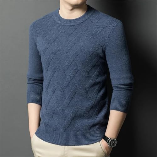 Thick Sweater Wool, Round Neck and Solid Color, Long Sleeve for Men's Outdoor in Cold Seasons, Warm Pullover4