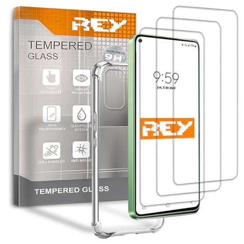 3X Protector de Pantalla y Funda Anti-Shock para REALME 8 4G - REALME 8 Pro 4G, Cristal Vidrio Templado y Silicona TPU de Alta Resistencia