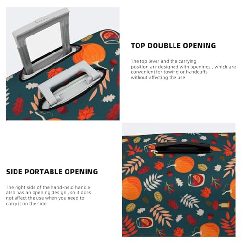 Autumn With Pumpkins For Travel Luggage Cover Suitcase Protector Fits 18-32 Inch Travel Luggage Protector Elastic Luggage Anti-Scratch Suitcase Cover3