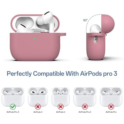 Image of Meliya for AirPods Pro 3 Case 2025 with Cleaner Kit, Soft Silicone Protective Case for Apple AirPods Pro 3rd Generation with Keychain & Lanyard for Women Men (Smoke Violet, Airpods Pro 3 2025)