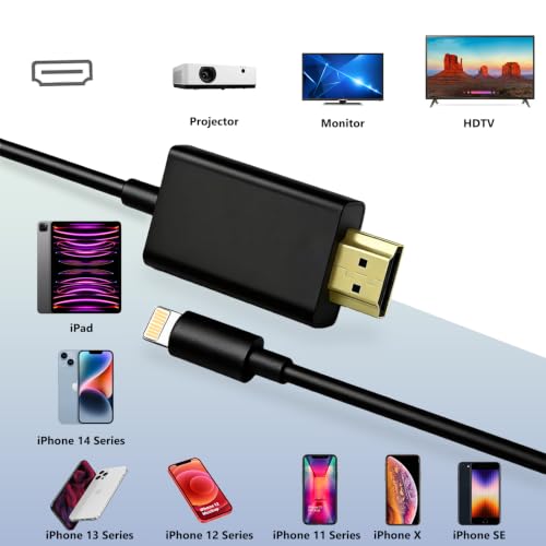 Image of KikoSaka Lightning to HDMI Cable for iPhone TV Adapter Apple MFi Certified