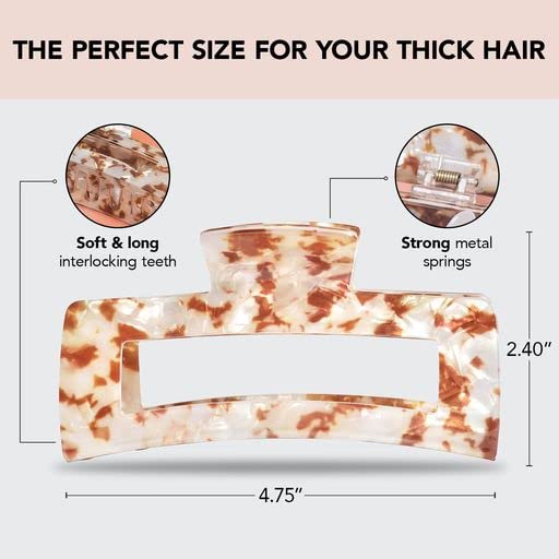 Miniatura 6 de Kitsch Lazos para el pelo en espiral para las mujeres y plástico reciclado clip de garra de forma abierta grande con descuento