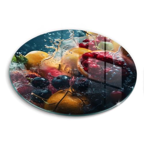 Planche à découper induction 40cm Wallfluent Fruit dans l'eau protège plaque - 2