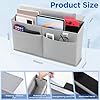 Desk Side Hanging Organizer, Adhesive Storage Bag with Pockets for Magazine Ipad Notebook, for End Tables Home Office Desks Computer Workstations Dressing Table, Grey