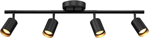 Miniatura 8 de GLOBE 64000166 64000166 Iluminación de pista de 4 luces con tira de luz nocturna integrada LED de 7 W, negro mate, cabezales de pista pivotantes,