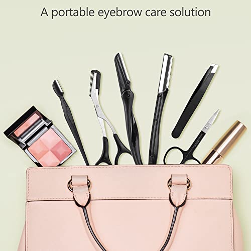 Nazqat Eyebrow Kit - Multipurpose Eyebrow Grooming Kit For Women & Men For Eyebrow Trimming, Shaping, And Exfoliating - Includes Eyebrow Tweezers, Eyebrow Razor Tools, Eyebrow Scissors (Pack Of 6) #TOP5