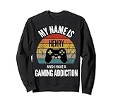 juegos de henry danger Este es un regalo perfecto para cualquier persona llamada Henry que ama jugar videojuegos. Viene en el diseño vintage de atardecer con un controlador de juego