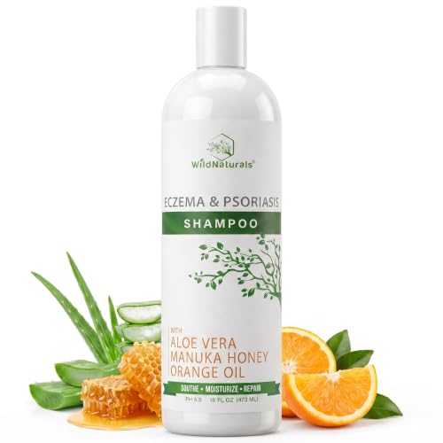 Wild Naturals Psoriasis Shampoo for Scalp Care & Relief – Hydrating Anti-Dandruff Shampoo for Itchy, Dry Scalp – Gentle Eczema Shampoo for Sensitive Skin