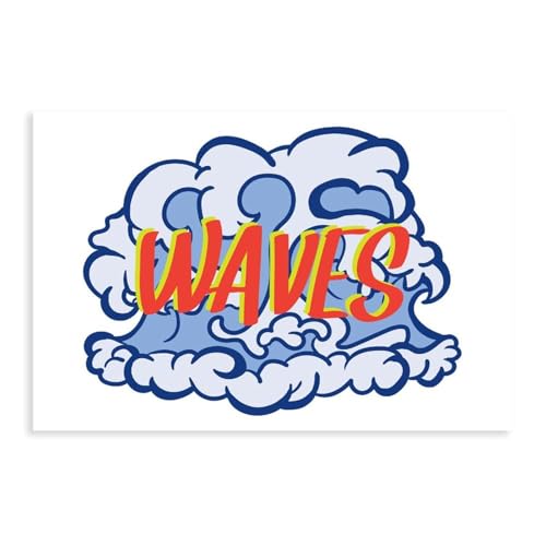 Póster de surf on the waves sobre lienzo, impresión de pared para salón, dormitorio, decoración, sin marco, 50 x 75 cm