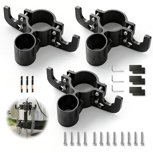 Aluminum Trailer Chain Holder 2026 New Trailer Towing Chain Organizer with 7-Way Plug Holder Tongue Jack RV Camper Towing High Hardness Aluminum Metal Accessories (1)