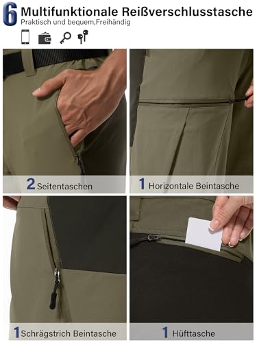 yeyity Wanderhose Herren Outdoor Hosen Robust Atmungsaktiv Langlebig Trekkinghose Cargo Arbeitshosen Männer zum viele Outdoor-Aktivitäten (6237,Amy Grün,M)