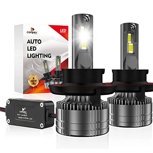 CONPEX H13/9008 led Headlight Bulbs, 12000 Lumens 6500K Super Bright Replacement Bulbs, 400% Brightness Plug and Play with Fan 50,000 Hours Lifespan, Pack of 2