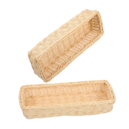 MUELODSIC 2Piezas Organizador Cocina Cesta De Mimbre Para Cubiertos De Almacenamiento De Utensilios Para Utensilios De Cocina y Accesorios De Mesa