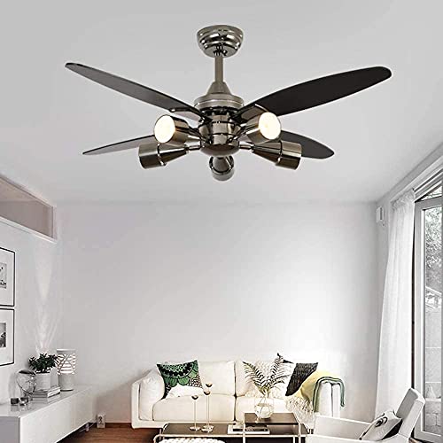Anfersonlight Modern Black Ceiling Fan With 5 Rotatable Light Set, Remote Control, Indoor Quiet Fan Chandelier, 48-Inch1 #TOP4