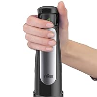 Braun MultiQuick 7 - Stabmixer mit SplashControl-Technologie, ActiveBlade System, Präzise Geschwindigkeitsregelung, 500 ml Zerkleinerer, Schneebesen, 600 mL Becher, 1000W, Schwarz (MQ7035X) – Ansicht 4