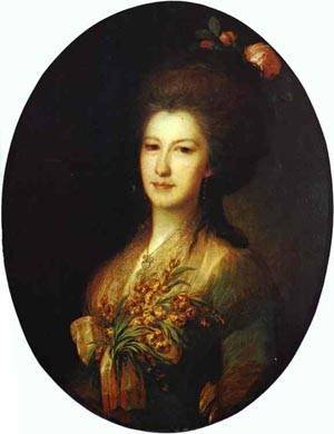Peinture à l'huile Portrait de la Comtesse Elizaveta Santi par Fedor Rokotov 30x40 cm