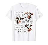 Funny Cow I'm Not Crazy I'm Just Special Crazy Cow Lady T-Shirt