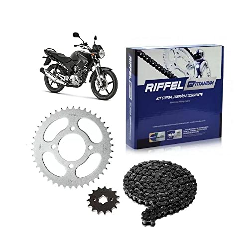 Kit Ybr 125 (03 , 08) / Ybr 125 Factor (03 , 16) 45Z X 14Z , Com Corrente 428H X 118L , Titanium (10