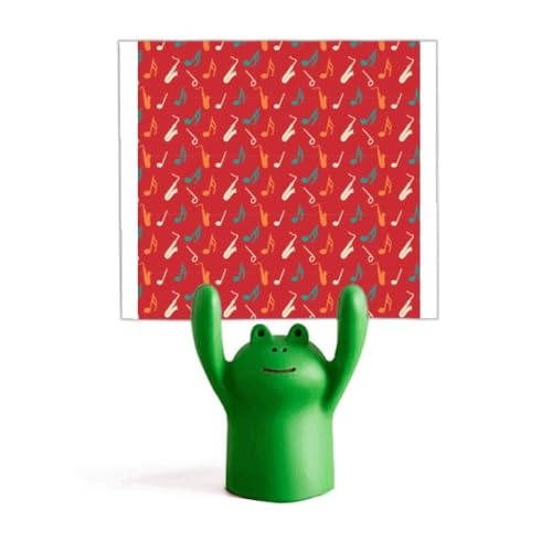 Support notes musique saxoph rouge dessin animé design grenouille en métal robuste