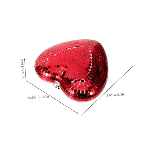 Adorno en forma de corazón con espejo para fiestas disco, decoración reflectante colgante para día de San Valentín, bodas y hogar miniatura 2