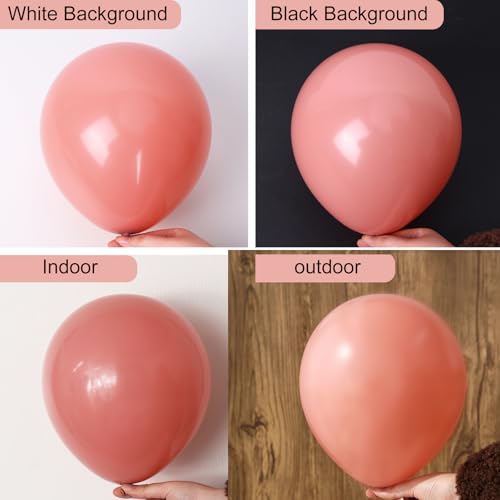 image for RUBFAC 129pcs Retro Pink Balloons Different Sizes 18 12 10 5 Inch, Lat