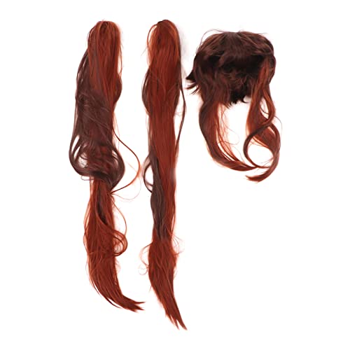 Perruque cosplay double queue de cheval cheveux longs synthétiques ajustables