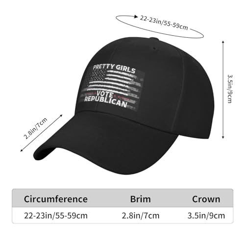 Pretty Girls Vote Republican Vote Red Fashionable Casquette Hat Breathable Adjustable Strap for Comfort Style 6