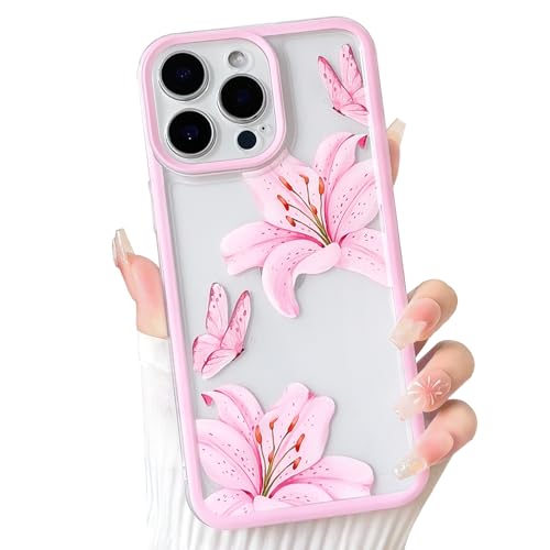 NITITOP Compatible for iPhone 13 Pro Max Case Clear Flowers - Pink by NITITOP - Used condition - US$7.42