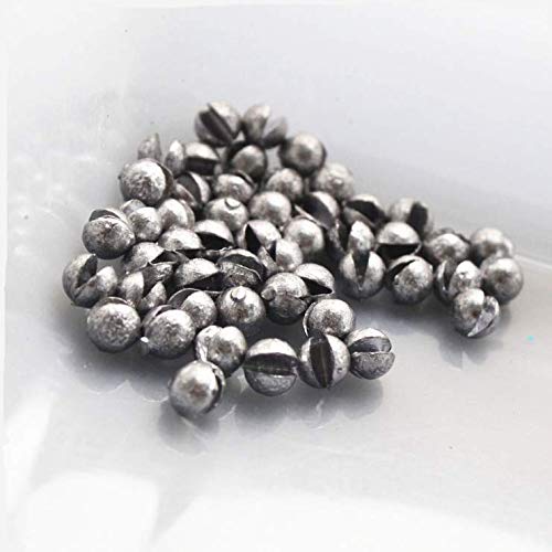 JJZS 100PCS Split Shot Fishing Weights Sinkers Kit, Round Removable Fishing Sinkers Weights Lead Shot Fishing Egg Sinkers with Tackle Box Assort 5 Sizes 0.3g 0.5g 1.0g 1.5g 2.0g
