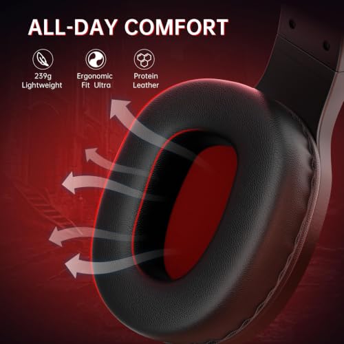 Image of AOC Bluetooth Gaming Headset with Mic for PC, PS5 /4, Nintendo Switch- Red
