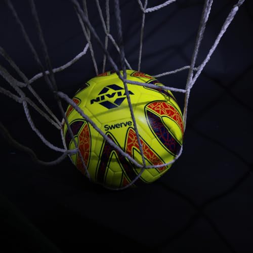 Image of Nivia Swerve Football, for Men & Women, 32-Panel Machine Stitched, TPU Upper, Butyl Bladder, Ideal for Training (Size - 5, Fluorescent Yellow)