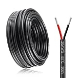 Cavo elettrico calibro 20, 2 conduttori da 50 m, 2 x 0,5 mm², cavo di prolunga LED a bassa tensione rosso nero, cavo in rame stagnato con bobina nera, cavo da 12 V per lampada di illuminazione a LED