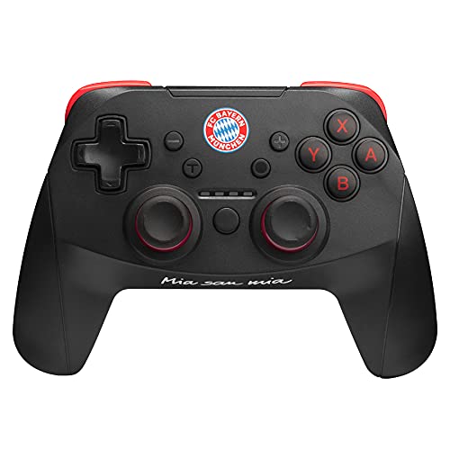 snakebyte FCB Wireless Pro Controller (SWITCH) - Offiziell lizenzierter FC Bayern München Bluetooth Gamepad für Nintendo Switch, Lite / Analoge Dual Joysticks / Capture-Button / Turbo-Funktion / Akku Cover
