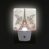 COOSUN Torre Eiffel en la Noche del Enchufe de luz LED Auto Sensor Inteligente Atardecer hasta el Amanecer Noche Decorativo para Dormitorio, baño, Cocina, Pasillo, escaleras, vestíbulo, Cuarto de be