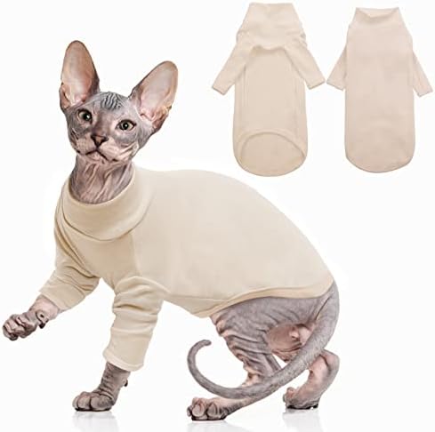 PUMYPOREITY Cat Sweater Vest Clothes, Soft Warm Jumpsuit Cat Sweatshirt Puppy Kittens Winter Coat Jacket Clothes Pet Pajama Costume Apparel Pet Outifit for Sphynx Cat (Green, XS)