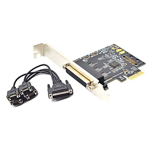 Bloepum PCI-E Serial Port Card Pcie to 4 Serial Port RS232 9-Pin Industrial Control 4-Port Expansion Card AX99100 with Cable