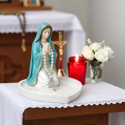 Estatua Virgen María Porta Rosario de Resina 5.9 in miniatura 4