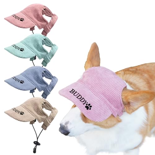 DYOART Custom Hats for Dogs with Embroidered Name Personalized Small Medium Large Dog Cat Hat with Ear Holes Adjustable Cap