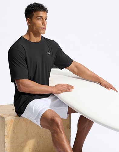 Image of G Gradual Men's Sun Protection Swim Shirt UPF 50+ Rash Guard Short Sleeve Quick Dry Water Hiking Workout Shirts for Men