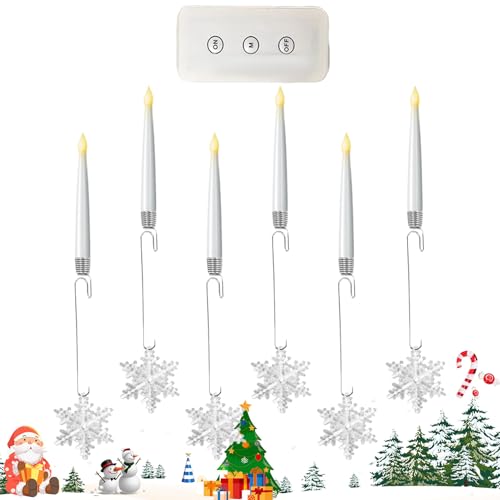 Weihnachtsbaumkerzen - 15 Cm LED -Kerzen Flackerner Ornamente | 6x...