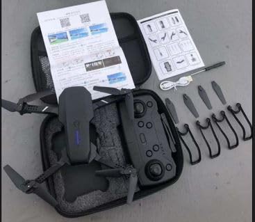 Fringe Fly 2MP HD Drone Camera for Adults and Kids, FPV Live Video RC Quadcopter WiFi Drone Camera Remote Control with Gesture Selfie, Flips Bounce Mode, App One Key Headless, Mode(Black), E88