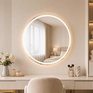 Koonmi runder LED Badspiegel 70 cm, dimmbar