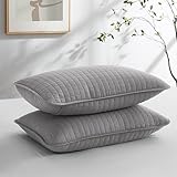Southshore Fine Living, Inc. King Pillow Shams Set of 2, Large 20'x36' Decorative Grey Pillow Covers for King Size Pillows, Luxury Quilted Sham Covers to Match Quilt Bedding Set, Steel Grey
