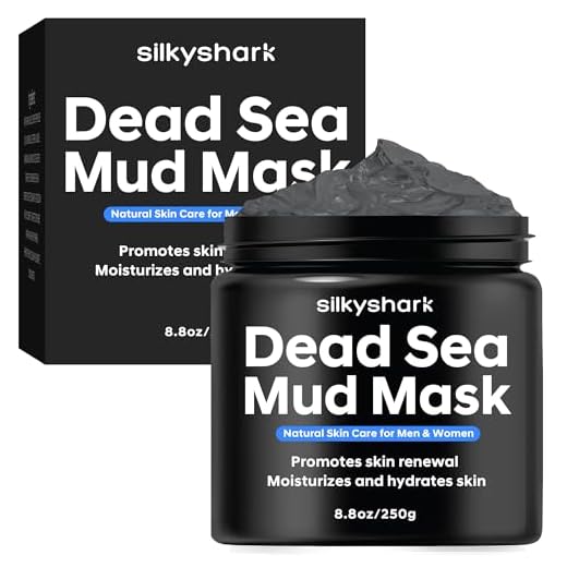 SilkyShark Dead Sea Mud Mask for Face and Body (8.8 Oz), Natural Skincare for Women & Men, Acne Face Mask, Natural Minerals and Clay, Skin Cleansing, Suitable for All Skin Types